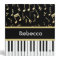 Musical Notes and Piano Keys Black and Gold
