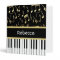 Musical Notes and Piano Keys Black and Gold