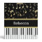 Musical Notes and Piano Keys Black and Gold