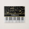 Musical Notes and Piano Keys Black and Gold