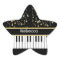 Musical Notes and Piano Keys Black and Gold