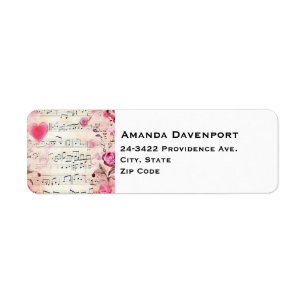 Musical Notes and Roses Vintage Design