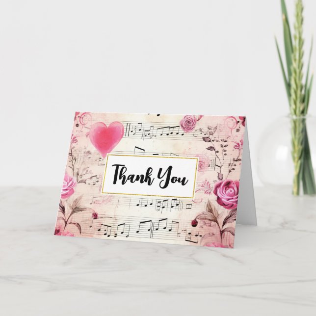 Musical Notes and Roses Vintage Design (Front)