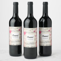 Musical Notes and Roses Vintage Design Cheers