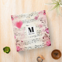 Musical Notes and Roses Vintage Monogram