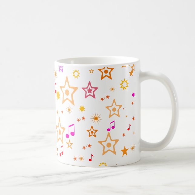 Musical Notes and Stars: Coffee Mug (Right)