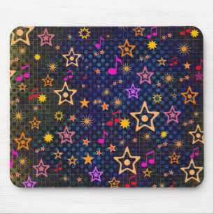 Musical Notes and Stars: Custom Mousepad