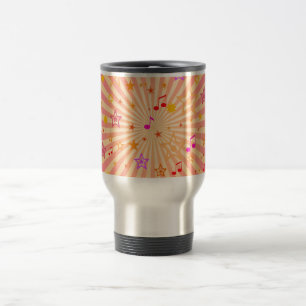 Musical Notes and Stars: Travel Mug