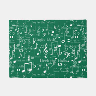 Musical Notes and Symbols, Christmas Carols  Doormat