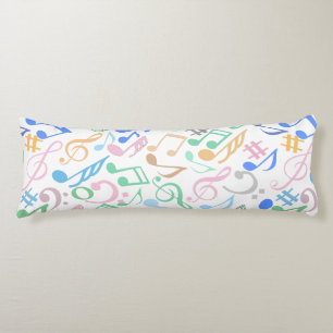 Musical Notes and symbols Pattern pastel.w Body Pillow