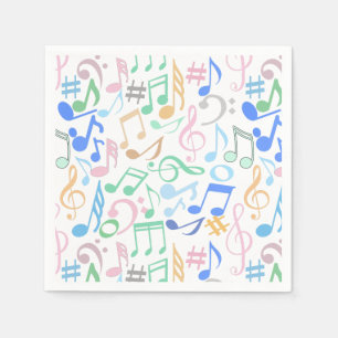Musical Notes and symbols Pattern pastel.w Napkin