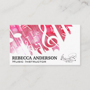 Musical Notes Background   Musician Business Card