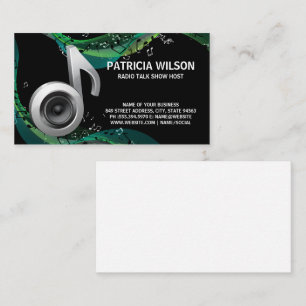 Musical Notes Background Subwoofer Business Card