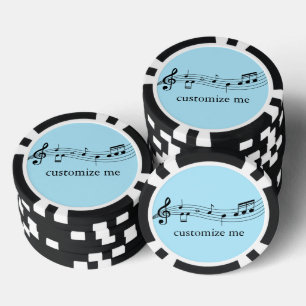 Musical Notes Band or Choir Custom Music Poker Chips