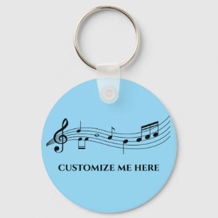 Musical Notes Band or Choir Teacher Custom Music Keychain