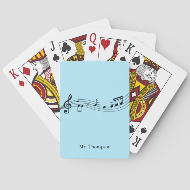 Musical Notes Band or Choir Teacher Custom Music Playing Cards (Back)