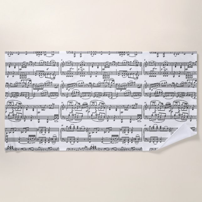 musical notes beach towel (Front)