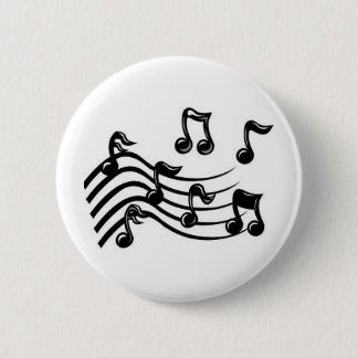 musical notes black 2 inch round button