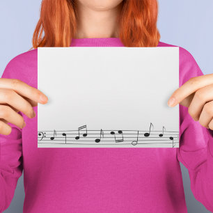 Musical Notes Black & White Monogram Wedding Envelope