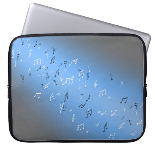 Musical Notes Blue Moon  Laptop Sleeve