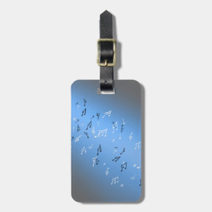 Musical Notes Blue Moon Luggage Tag