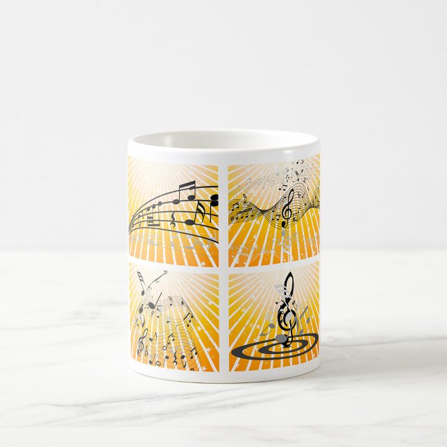 Musical Notes Burst Abstract Coffee Mug (Creator Uploaded)