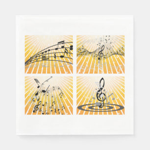 Musical Notes Burst Abstract Napkin
