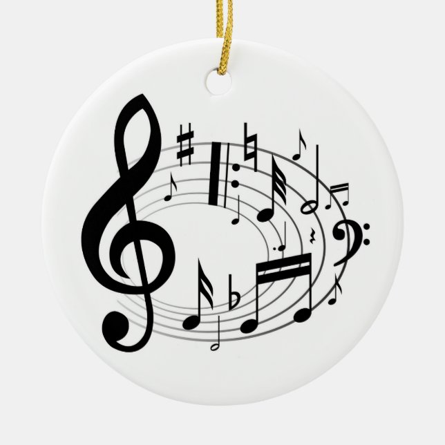 Musical Notes Ceramic Ornament (Front)