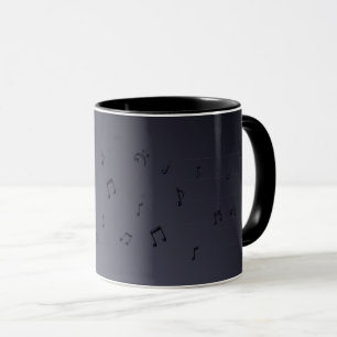 Musical Notes Charcoal Grey Mug