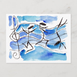 Musical Notes Come to Life Music Adds Joy to Life Postcard