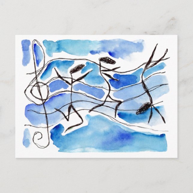 Musical Notes Come to Life Music Adds Joy to Life Postcard (Front)