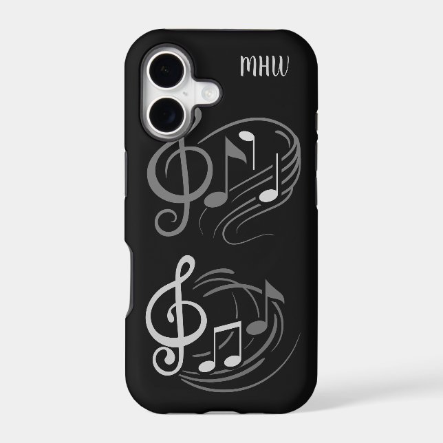 Musical Notes custom monogram phone cases (Back)