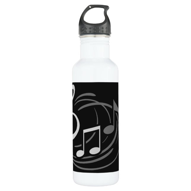 Musical Notes custom name water bottles (Front)