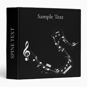 Musical Notes Design 3 Ring Classeur