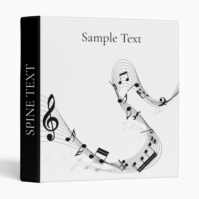 Musical Notes Design Binder (Front/Spine)