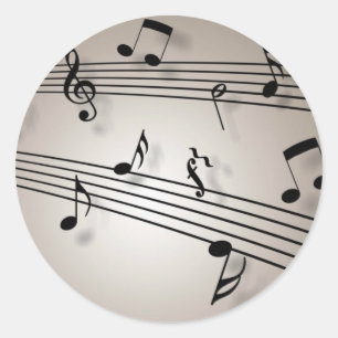 Musical Notes Design Classic Round Sticker