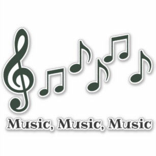 Musical Notes Design Contour Sticker