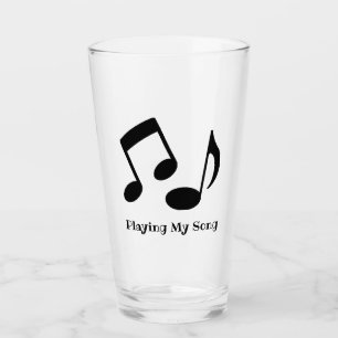 Musical Notes Design Drinking Glass