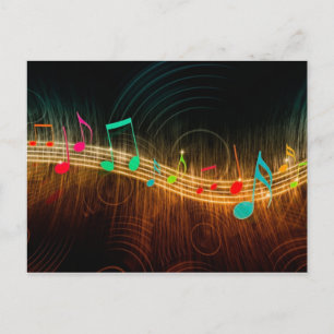 Musical Notes Design Postcard