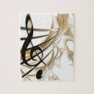 Musical Notes Elegant Jigsaw Puzzle