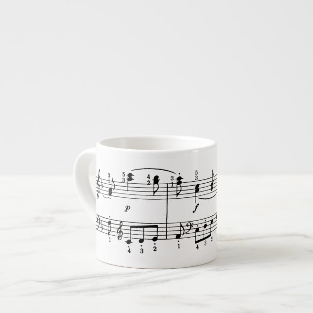Musical Notes Espresso Mug (Front Left)