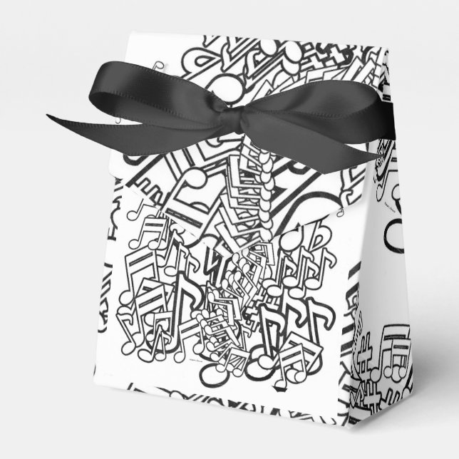 MUSICAL NOTES FAVOR BOX (Front Side)