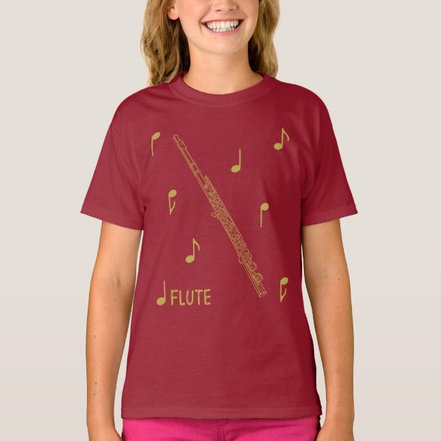 Musical Notes Flute T-Shirt (Front)