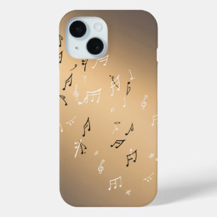 Musical Notes Golden Moon  iPhone 15 Case