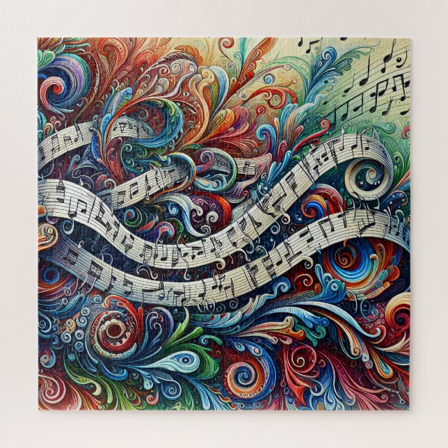 Musical Notes Graffiti Puzzle (Vertical)