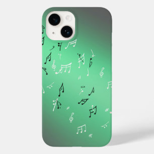 Musical Notes Green Moon  Case-Mate iPhone 14 Case