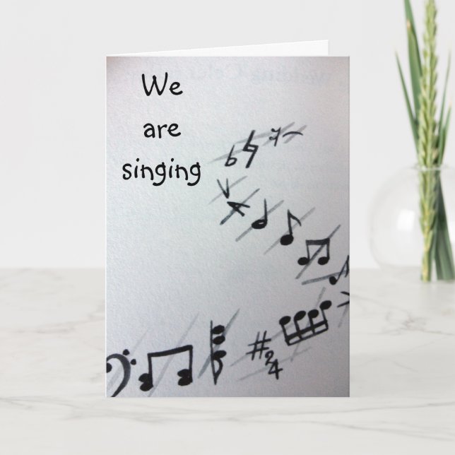MUSICAL NOTES GROUP BIRTHDAY CARD (Front)