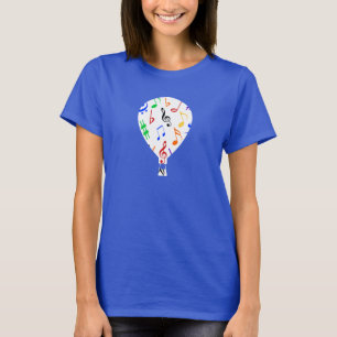 Musical Notes Hot Air Balloon T-Shirt - Women's