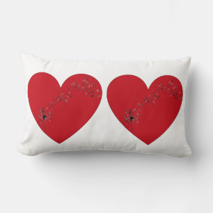 Musical notes in the heart, Throw Pillow
