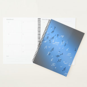 Musical Notes in the Moonlight blue Planner